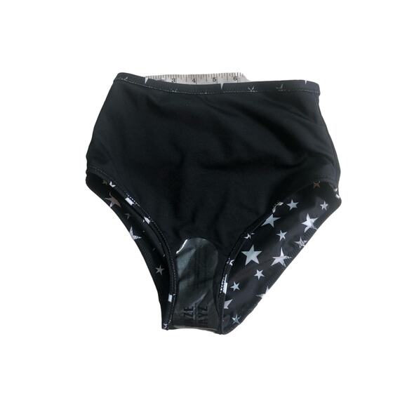 NEW Daze Dayz starry night high waisted brief bikini bottom black white sz XS - Picture 5 of 5